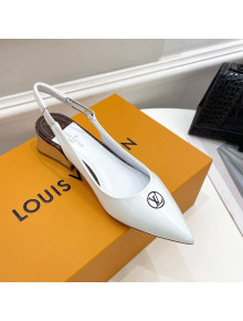 Louis Vuitton Magnetic Slingback Pump 3.5cm in Patent Calf Leather White 2022