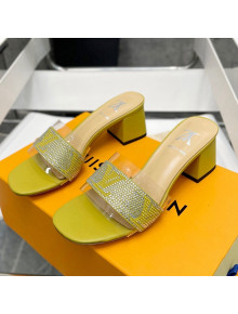 Louis Vuitton TPU and LV Crystal Heel Slide Sandals Yellow 2022
