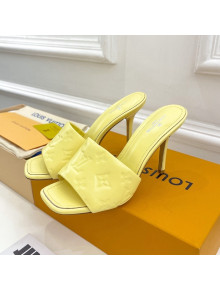 Louis Vuitton Revival High Heel Slide Sandals 9.5cm in Monogram Embossed Lambskin Yellow 2022 