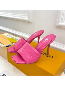 Louis Vuitton Revival High Heel Slide Sandals 9.5cm in Monogram Embossed Lambskin Hot Pink 2022 