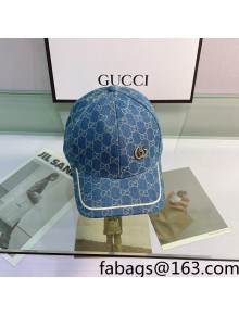 Gucci Multicolor Denim Canvas Baseball Hat Blue 2022 10