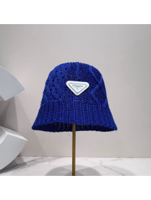 Prada Knit Bucket Hat Blue 2022 29