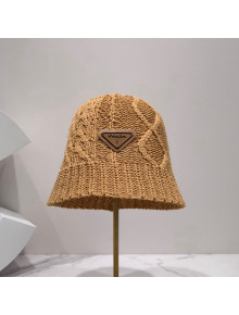 Prada Knit Bucket Hat Gold 2022 34