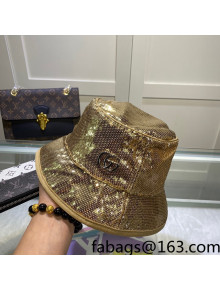 Gucci Sequins Bucket Hat Gold 2022 36