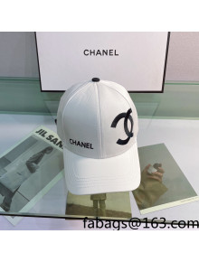 Chanel Canvas Baseball Hat White 2022 03