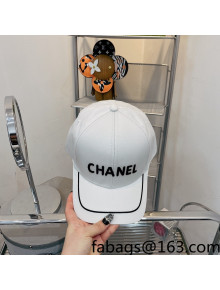 Chanel Cotton Canvas Baseball Hat White 2022 42
