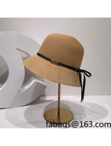 Chanel Straw Bucket Hat Khaki 2022 031130