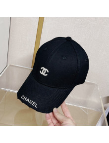 Chanel Canvas Baseball Hat Black 2022 0401100
