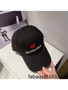Balenciaga Love Canvas Hat Black 2022 0401116