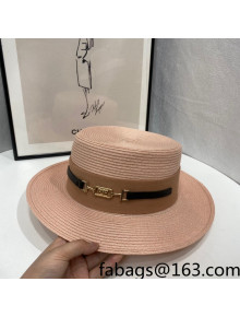 Celine Straw Wide Brim Hat Pink 2022 0401141