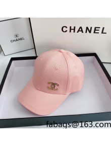 Chanel Sequins CC Canvas Baseball Hat Pink 2022 0401125