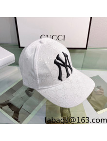 New York x Gucci GG Canvas Baseball hat White 2022 0401157