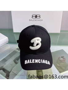 Balenciaga Canvas Baseball Hat Black 2022 0401162