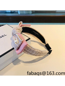 Chanel Tweed Pearl Headband Pink 2022 53
