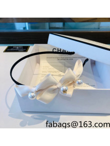 Chanel Bow Headband White 2022 031077