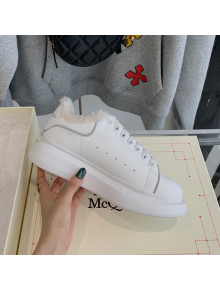 Alexander Mcqueen White Calfskin and Shearling Sneakers White 2021 112356