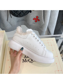 Alexander Mcqueen White Calfskin and Shearling Sneakers White 2021 112357