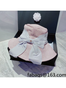 Chanel Bow Wide Brim Bucket Hat Pink 2022 033124