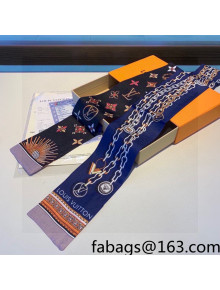 Louis Vuitton Silk Bandeau Scarf 8x120cm Blue 2022 040122