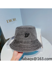 Dior Denim Bucket Hat Dark Grey 2022 040159