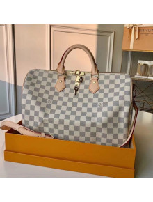 Louis Vuitton Speedy Bandoulière 35 Damier Azur Canvas Top Handle Bag N41372
