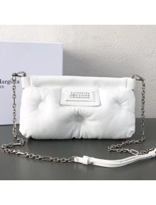 Maison Margiela Small Glam Slam Quilted Puffer Lambskin Clutch Shoulder Bag White 2019