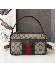 Gucci Ophidia GG Canvas Shoulder Bag 598130 Brown Leather 
