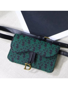 Dior Saddle Oblique Jacquard Canvas Belt Bag Green 2019