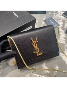 Saint Laurent Kate Box Bag in Grained Leather 593122 Black 2019