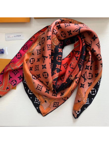 Louis Vuitton Resing Silk Twill Monogram Square Scarf 90x90 Orange 2020