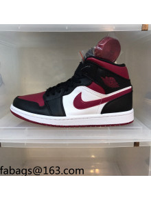 Nike Air Jordan AJ1 Mid-top Sneakers Black/Red 2021 112368