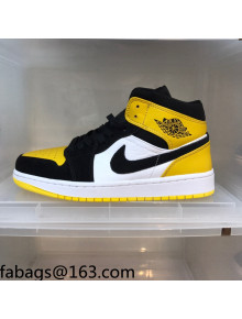Nike Air Jordan AJ1 Mid-top Sneakers Yellow/Black 2021 112370