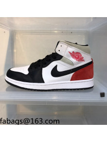 Nike Air Jordan AJ1 Mid-top Sneakers White/Red 2021 112372