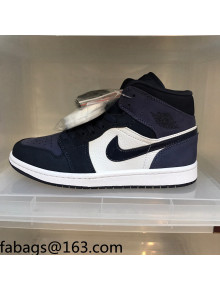 Nike Air Jordan AJ1 Mid-top Sneakers Dark Blue 2021 112363