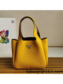 Prada Flou Leather Tote Bag 1BG335 Yellow 2021 