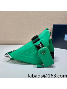 Prada Leather Triangle Shoulder Bag 1BH190 Green 2021