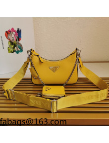 Prada Re-Edition 2005 Saffiano Leather Hobo Bag 1BH204 Yellow 2022