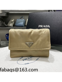 Prada Small Nylon Shoulder Bag 1BD258 Beige 2022