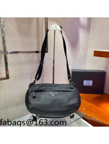 Prada Nylon and Saffiano Leather Shoulder Bag with Strap 2VH994 Black 2022