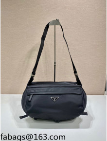 Prada Re-Nylon and Saffiano Leather Shoulder Bag 2VH991 Black 2022
