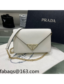 Prada Saffiano Leather Shoulder Bag 1BD318 White 2022
