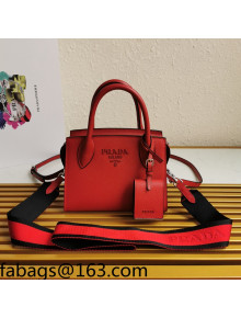 Prada Saffiano Leather Monochrome Top Handle Bag 1BA269 Red 2022
