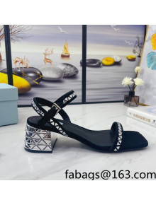 Prada Crystal Sandals 5cm Silver 2022 56