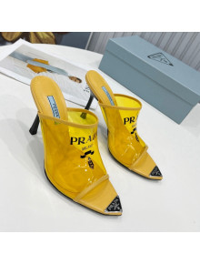 Prada TPU Rubber High Heel Mules 10cm Yellow 2022