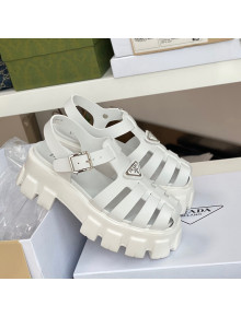 Prada Foam Rubber Flatform Sandals 5.5cm White 2022 032625