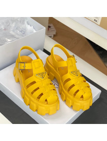 Prada Foam Rubber Flatform Sandals 5.5cm Yellow 2022 032627