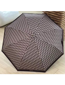 Dior logo pattern umbrella for sun & rain brown