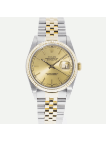 SUPER QUALITY – Rolex Datejust 16233 – Men: Dial Color – Champagne, Bracelet - Yellow Gold Plated , Stainless Steel, Case Size – 36mm, Max. Wrist Size - 7 inches