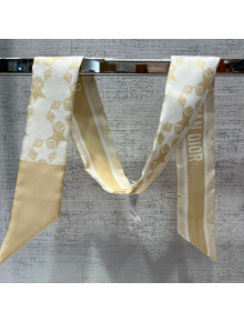 Dior Star Silk Bandeau Scarf 6x100cm Gold 2022 033091
