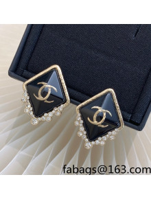 Chanel Stud Earrings Black 2022 031173